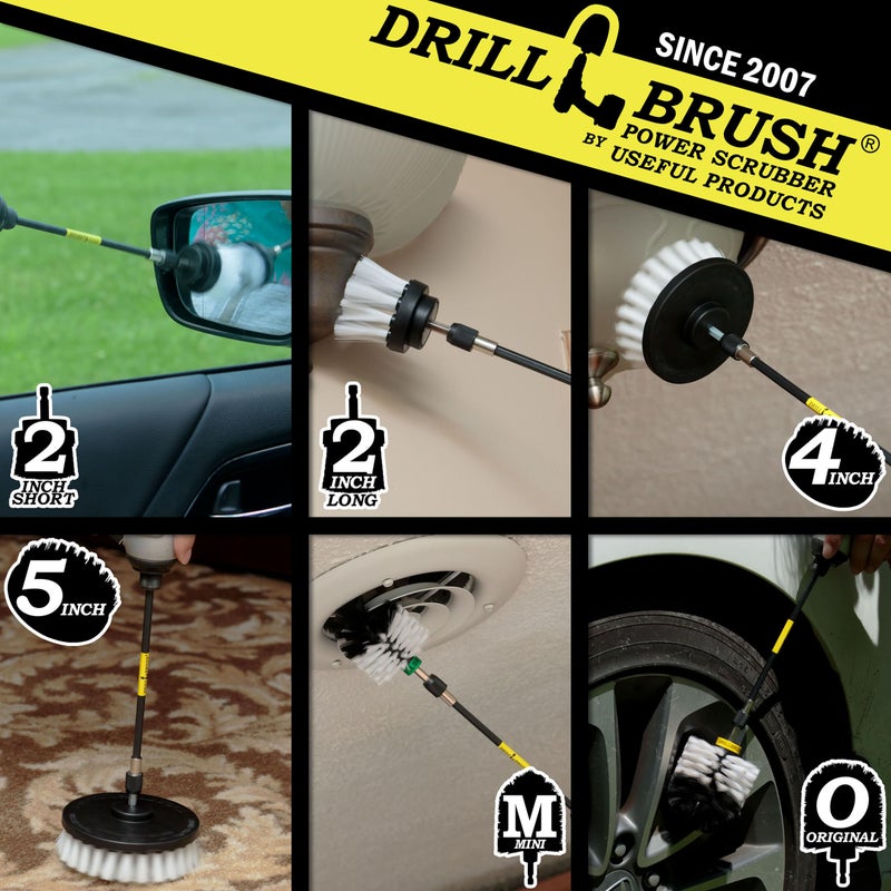 Drillbrush Drill Brush Ultimate Automotive Cleaning Kit with Extension - Truck Accessories - Glass, Upholstery, Seats, Window, Interior, Wheel, Carpet Cleaner - Car Mats - Spin Brush - Motorcycle Accessories - Image 2